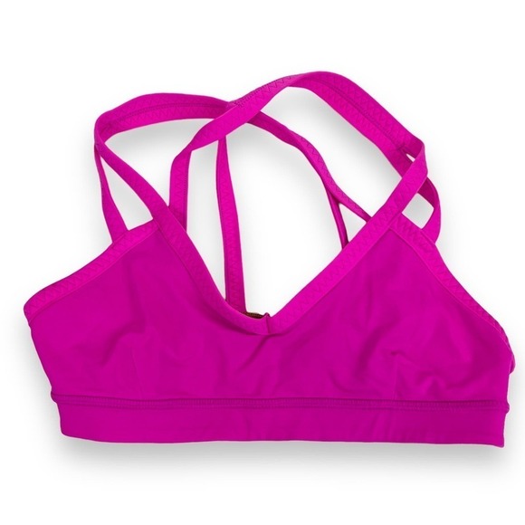 lululemon bra womens 4 hot pink gray strapy yoga sports bra - Picture 8 of 13